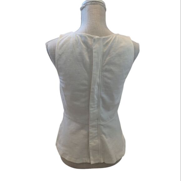 J. Crew shirt blouse tank top women's size small cream‎ a line cotton stretch - Picture 3 of 9